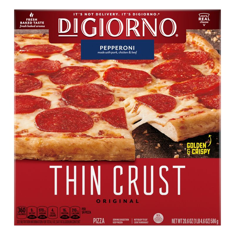 Digiorno Pepperoni Thin Crust Frozen Pizza - 22.1oz, 1 of 8