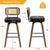 Bekrvio Swivel Counter Height Bar Stools, 29" Faux Leather Upholstered with with Rattan Back, Black for Kitchen Counter - 4 of 4