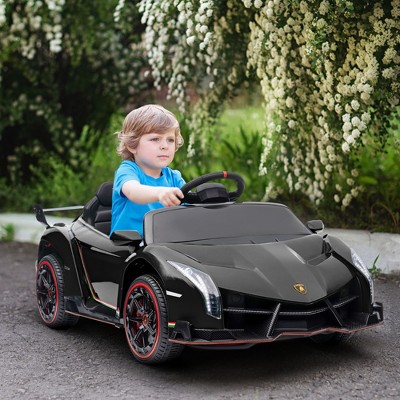 Black 12V Lamborghini Veneno Kids Ride-On Car with Remote Control