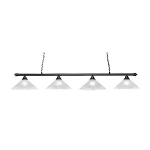 Toltec Lighting Oxford 4 - Light Island Pendant Light in  Matte Black with 16" Frosted Crystal Shade - 1 of 1