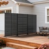 Wooakway 142"W x 72"H Black Metal Trellis Panel Outdoor Garden Privacy Screen with Scroll Design Indoor Room Divider for Patio Balcony and Yard Decor - 2 of 4