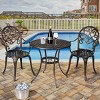 Costway 3PCS Patio Dining Set  Aluminum  Bistro Attached Removable Ice Bucket - 4 of 4