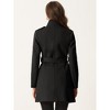 INSPIRE CHIC Women's Classic Stand Collar Zip Up Trench Coats with Belt - 3 of 4