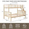 INFURNIC Beds Twin Over Full Bunk Bed with Guardrails Sturdy Wooden Frame and Ladder for Kids Teens, Brown, 78.35"*59.06"*61.81" - 3 of 4