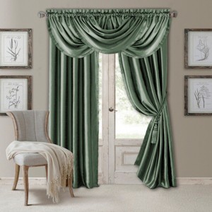Elrene Versailles Faux Silk Room Darkening Single Window Curtain Panel - Elrene Home Fashions - 1 of 4