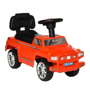 Aosom Ride on Sliding Car Toy SUV Style Baby Toddler Foot to Floor Slider Stroller w/ Horn Music Working Lights Hidden Storage Anti-overturning System - 1 of 4