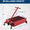 110V Oil Drain Pan, 20-Gallon Metal Oil Change Pan Cart with 180W Electric Pump, 8-Foot Hose, Folding Handle Design, comes with a pair of gloves,Red - 2 of 4