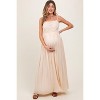 PinkBlush Beige Lace Bodice Cutout Tie Back Maternity Maxi Dress - 2 of 4