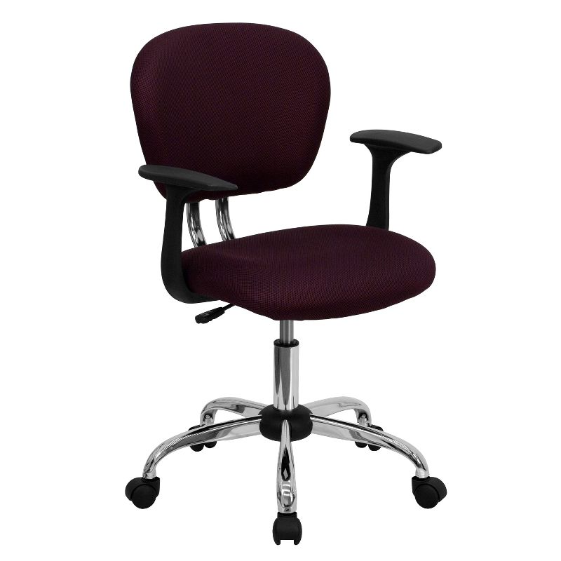 Emma and Oliver Mid-Back Mesh Padded Swivel Task Office Chair with Chrome Base and Arms, 1 of 5