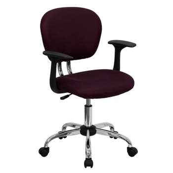 Emma and Oliver Mid-Back Mesh Padded Swivel Task Office Chair with Chrome Base and Arms