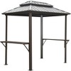 8'x6' Grill Gazebo Hardtop, Aluminum BBQ Gazebo with Double Galvanized Roof & Side Shelves, Outdoor Hardtop Gazebo for Patio Lawn Garden Deck - 3 of 4