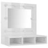vidaXL Mirror Cabinet High gloss white Engineered wood, acrylic - 4 of 4