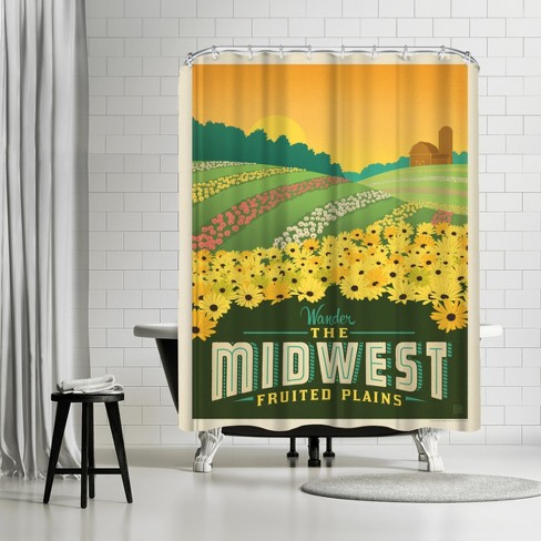 Reasonably Priced RichnessAmericanflat 71 x 74 Shower Curtain, Macys  Midwest by Anderson Design Group, yellow chanel shower curtain