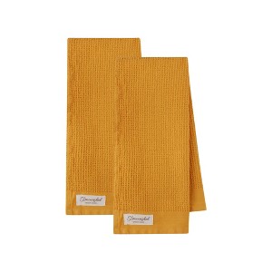 Design Imports Washed Waffle Dishtowel Set/2, Black Checker - 1 of 3