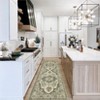 Machine Washable Faux Wool Vintage Floral Printed Area Rug Ultra Thin Low Pile Non Slip Non Shedding Indoor Carpet - 2 of 4