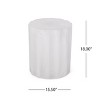 NicBex Modern Concrete Outdoor Side Table,Round End Table with Different Designs,Patio Table for Garden,Poolside,Antique White - 2 of 4