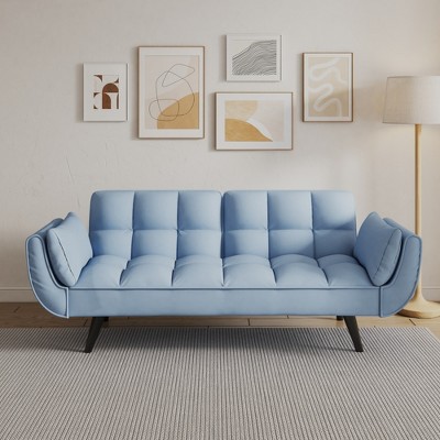 GlasFlength Morden Leisure Loveseat Sofa with Cushioned Support for Contempoary Living Room, Hall, Blue,74”*39”*29"