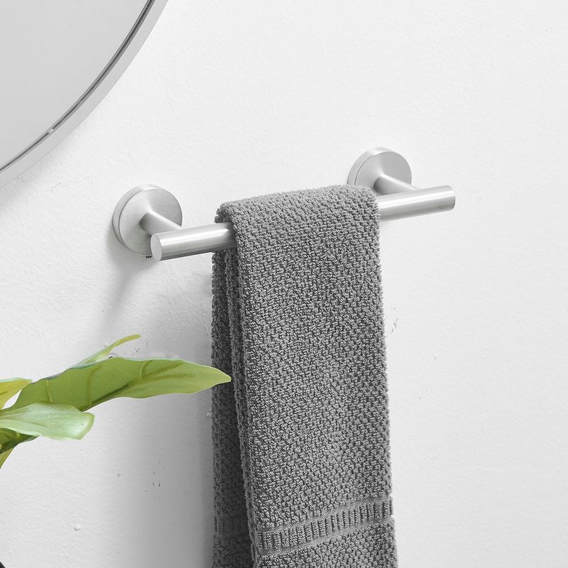 BWE Single Post Wall Mounted Towel Bar Toilet Paper Holder in Brushed Nickel, 3 of 9