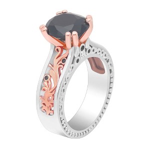 Nadia Engagement Ring Solitiare Cz Rose Gold Plated Womens Ginger Lyne Collection - 1 of 4