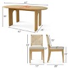 7-Piece Dining Table Set for 6, Oval Table with Paper Cord Back Dining Chairs for Family Meals or Entertaining-Maison Boucle - 4 of 4