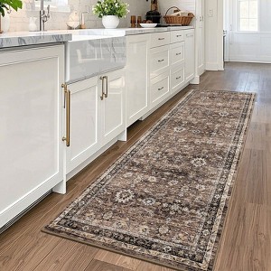 Vintage Large Area Rug for Living Room Bedroom Distressed Rug Non-Slip Low Pile Machine Washable Rug - 1 of 4