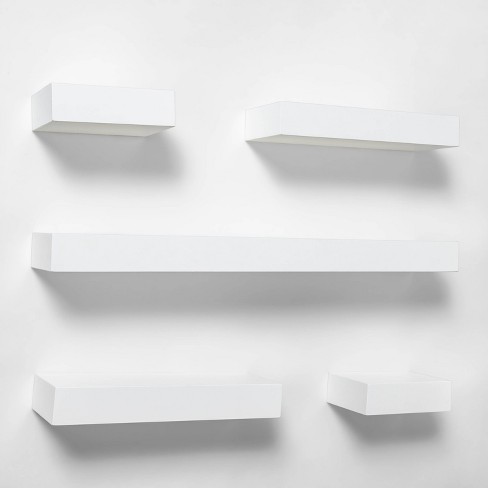 Minimalist Floating Shelves Set of 2 White Floating Shelves No