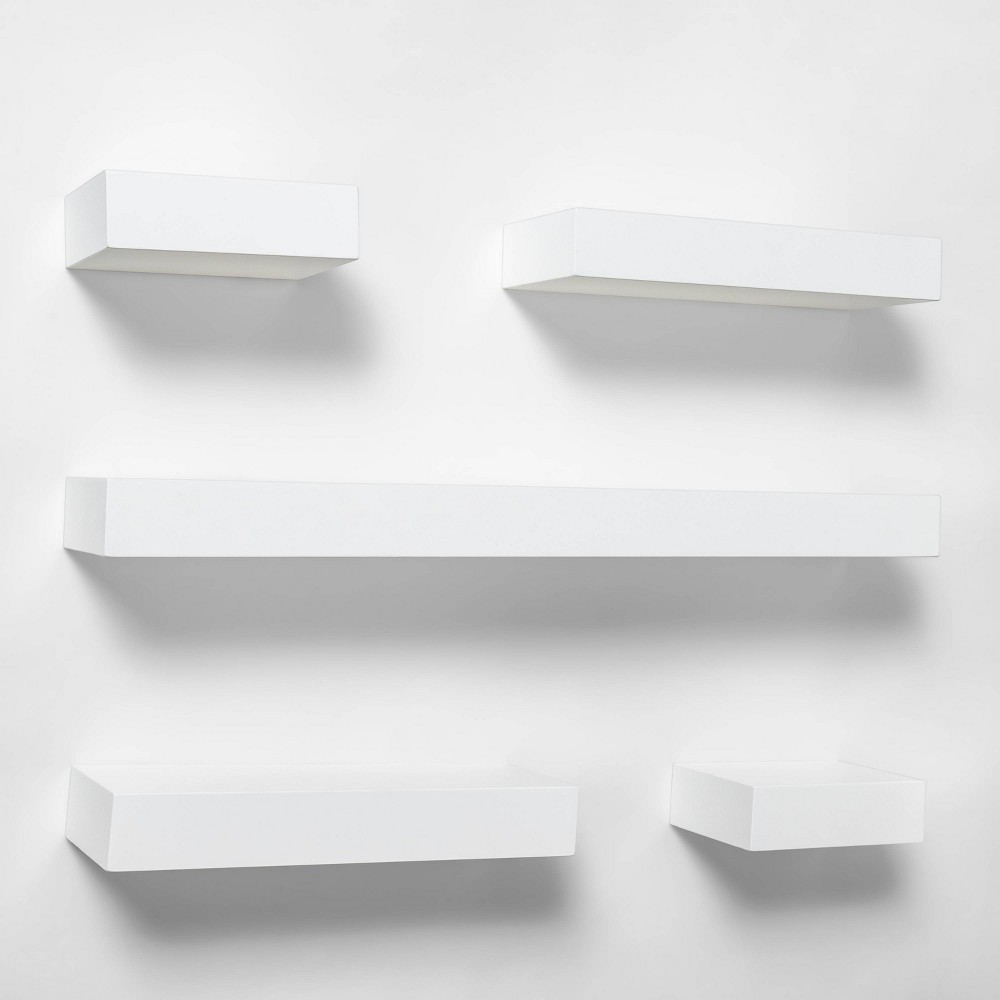 Photos - Kids Furniture 5pc Modern Wall Shelf Set White - Threshold™: MDF Composite, Open Design,