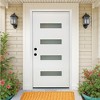 Lirago Fiberglass Front Door 36in x 80in with Brickmould 4 Lite Frosted Glass Contemporary Style Right Hand Inswing White Vinyl Frame - 3 of 4