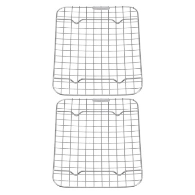 Unique Bargains 304 Stainless Steel Cooling Roasting BBQ Grill Net 2 Pcs