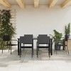 vidaXL Garden Dining Set Black Poly rattan and Steel Standard Stacking - 63" table length 6 - 2 of 4