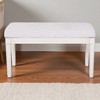 Modern Vanity Desk with Mirror, Adult Makeup Table Set with Stool, Home Office Desk, 2 Large Drawers - White - 4 of 4