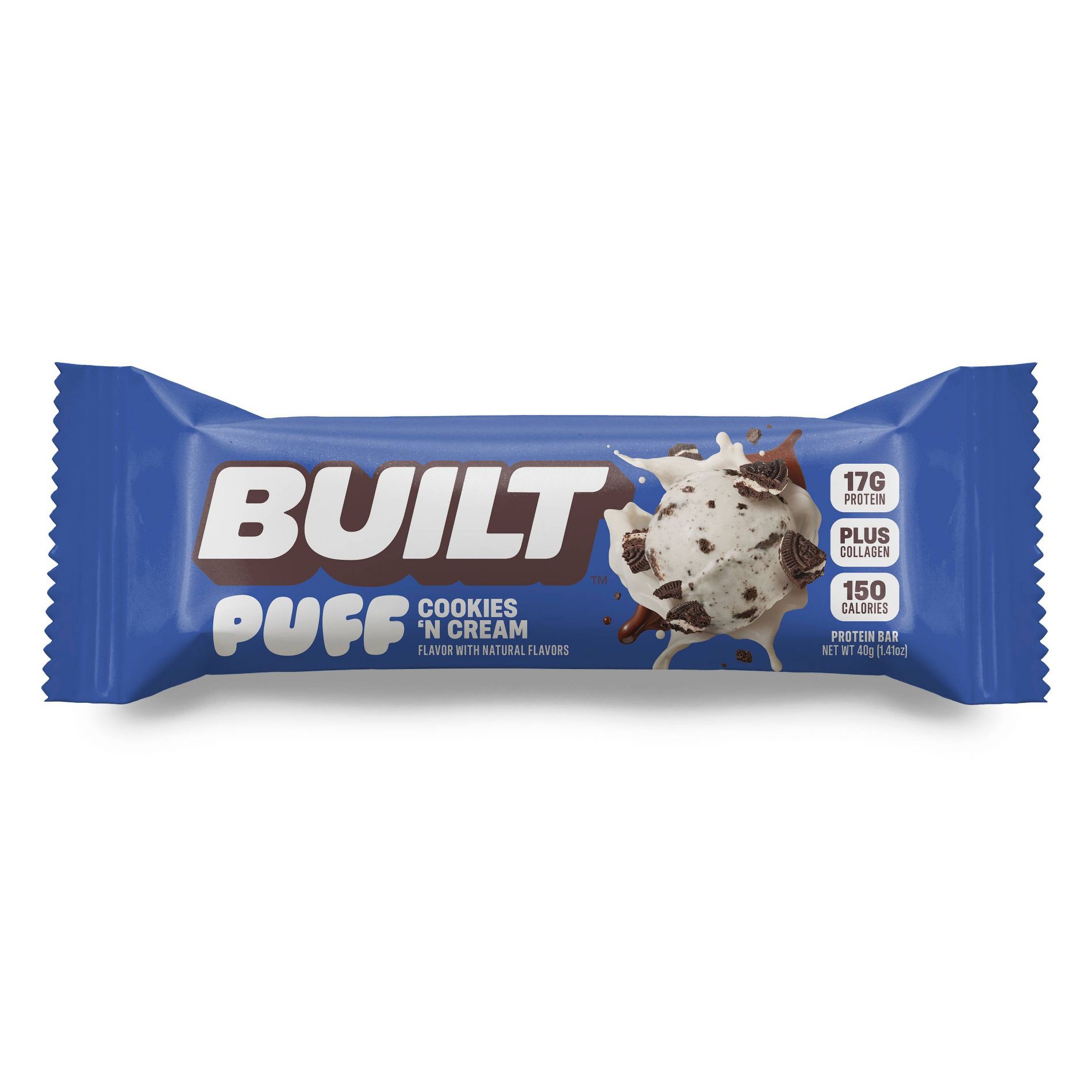 Built Bar Puff Cookies 'N Cream Protein Bar -  17g Protein - 1.41oz