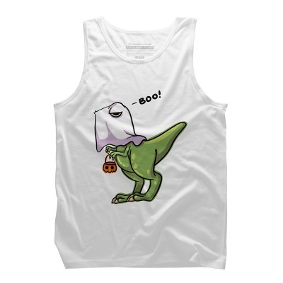 Men's Design By Humans Halloween Ghost Dinosaur By whynot007 Tank Top