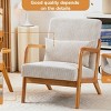 INFURNIC Accent Chairs Mid Century Modern Arm Chair with Pillow Upholstered Reading Chair for Living Room Bedroom, Beige, 24.8"*28.74"*30.31" - 3 of 4