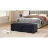 NicBex Rectangular Polyester Storage Ottoman Bench,Upholstered Storage Ottoman with Hinged Lid,Modern Storage Bench for Living Room,Bedroom,Dark Blue - 2 of 4