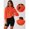 INSPIRE CHIC Women's Zip Up Long Sleeve Mesh Sheer Hoodie Bomber Jackets - 2 of 4