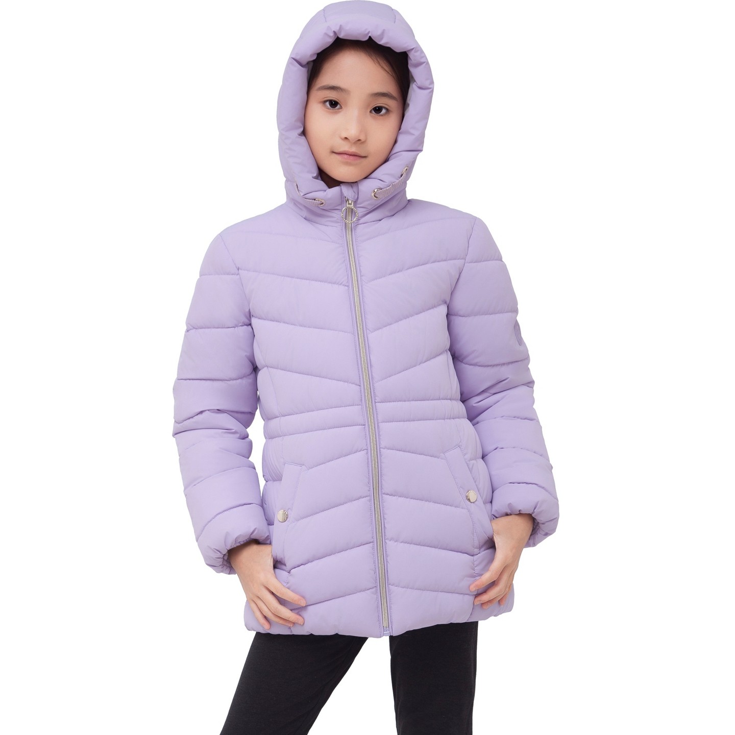 Куртка Rokka&Rolla Long Coat Puffer Jacket-Purple для девочек, цвет: Фиолетовый — фото 6