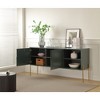 Mid-Century Modern Sideboard Buffet Cabinet ¨C Matte Green Storage Console or TV Stand with Gold Leg For Living Room, Kitchen, or Dining - 4 of 4