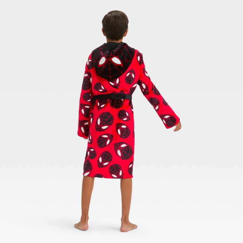 Boys' Spider-Man: Miles Morales Hooded Robe - Red, 2 of 4