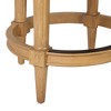 HomeRoots 25" Beige and Natural Fabric and Solid Wood Counter Height Swivel Bar Chair - 4 of 4