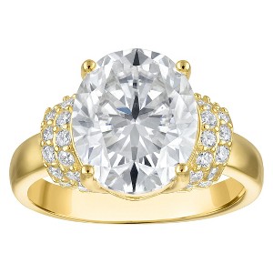 White Lotus 14K Gold Over Sterling Silver Lab Created Moissanite Ring - 1 of 3