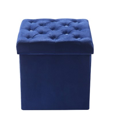 blue velvet ottoman target