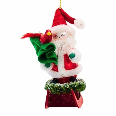 Italian Ornaments 4.75 In Yuletide Messenger Santa Claus Tree Ornaments
