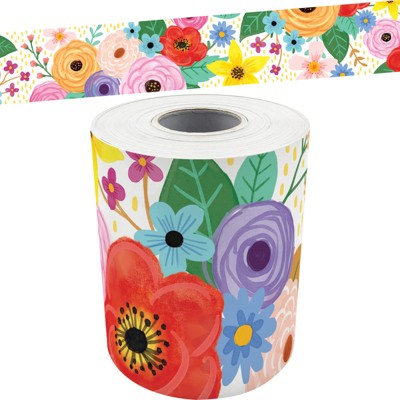 Teacher Created Resources Wildflowers Straight Rolled Border Trim, 50 Feet (Pack of 6)
