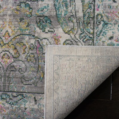 Mystique Grey and Multicolor Synthetic 4' x 6' Area Rug