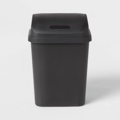 7.8gal Swing Top Waste Can Black - Brightroom™: Indoor Trash Bin with Lid, Textured Plastic, 21.375" Height