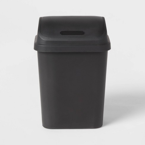 Hopkins Tall Pop-Up Kitchen Garbage Can, Black 