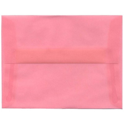 JAM Paper A2 Translucent Vellum Invitation Envelopes 4.375 x 5.75 Blush Pink PACV618I