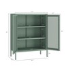 GDFStudio Rosalla Modern Metal Accent Cabinet with Mesh Doors and Adjustable Shelves - 3 of 4