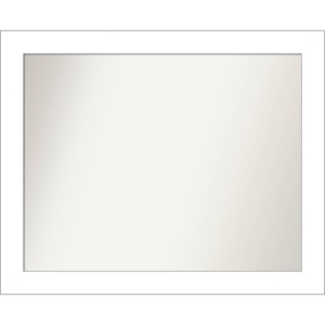 32" x 26" Non-Beveled Wedge White Bathroom Wall Mirror - Amanti Art: Modern Rectangle, Includes Mounting Hardware - 1 of 4